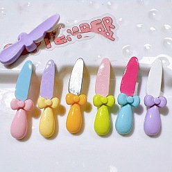 (52) Непрозрачная лаванда Кабошоны из смолы, нож, разноцветные, 37x10x6 мм