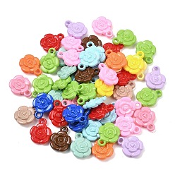 (52) Непрозрачная лаванда Непрозрачные акриловые подвески, цветок, разноцветные, 19.5x15.5x6 мм, отверстие : 3 мм