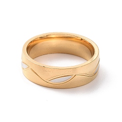 Golden Two Tone 201 Stainless Steel Leaf Wrap Finger Ring for Women, Golden, Inner Diameter: 17mm