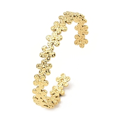 Золотой 304 из нержавеющей стали манжеты браслеты, цветок, золотые, внутренний диаметр: 2-1/4 дюйм (5.55 см)