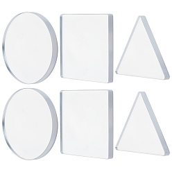 Прозрачный 3шт. силиконовых гелевых печатных пластин для творчества и рукоделия, разнообразные, прозрачные, 75x8.5 мм