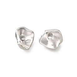 Платина Латунные бусины, самородки, без свинца и без кадмия, стойки покрытие, прочное покрытие, платина, 7.5x7x3.5 мм, отверстие : 1.4 мм