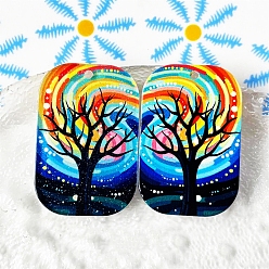 Разноцветный Прямоугольные подвески из акрила, дерево, красочный, 39x27 мм