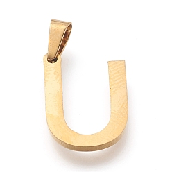 Letter U 304 подвески из нержавеющей стали, греческий алфавит, letter.u, 16x12x1 мм, отверстие : 3x5.5 мм