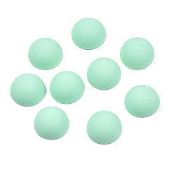 Аквамарин Непрозрачный акриловый кабошон, окрашенный распылением, полукруглый, аквамарин, 11.5x6 мм