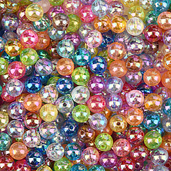 (52) Непрозрачная лаванда Экологичные прозрачные акриловые бусины, круглые, с покрытием AB цвета, разноцветные, 8 мм, отверстие : 1.5 мм, 400 шт
