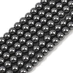 Hématite Sans Magnétique   Synthétiques non-magnétiques hématite perles brins, lisse et rond, Note 5 un, 3mm, Trou: 0.8mm, Environ 137 pcs/chapelet, 16.14'' (41 cm)