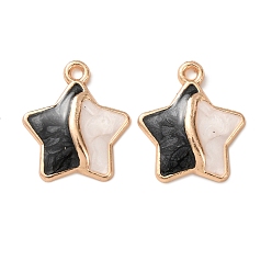 Золотой Подвески из эмали и сплава, звезды прелести, золотые, 20x17.5x3 мм, отверстие : 1.6 мм