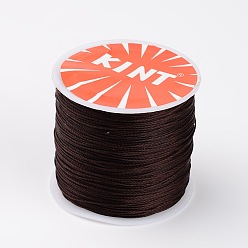 Coconut Brown Round Waxed Polyester Cords, Twisted Cord, Coconut Brown, 0.5mm, about 115.92 yards(106m)/roll