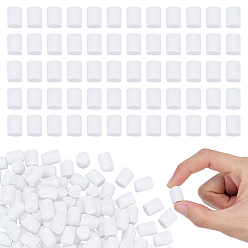 Blanc Cabochons en résine, barbe à papa artificielle, blanc, 15x11mm