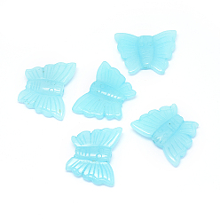 Light cyan Natur gefärbt Jade Perlen, Schmetterling, light cyan, 25~27x32~35x6~7 mm, Bohrung: 1 mm