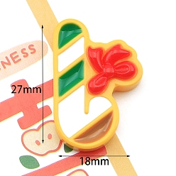 Candy Cane Рождественская серия из непрозрачной смолы декодирует кабошоны, шоколадная конфета, 27x18 мм