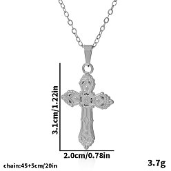 Серебро 304 ожерелья с кулоном в виде креста из нержавеющей стали для женщин, серебряные, 17.72 дюйм (45 см)