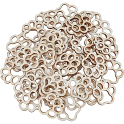 Paw Print Древесины подвески, полые прелести, неокрашенными, бежевые, отпечаток лапы, 38x38x2.5 мм, отверстие : 2 мм