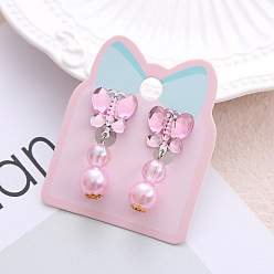 Бабочка Клипсы из пластика для детей, платина, бабочка, 40x15 мм