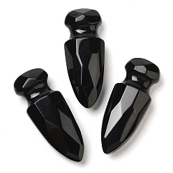 Обсидиан Натуральный обсидиан резной меч модель орнамент, для настольных украшений домашнего дисплея, 52~52.5x20~20.5x12~12.5 мм