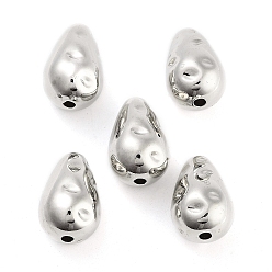 Platino Cuentas de plástico ccb, lágrima, Platino, 15x9.5 mm, agujero: 1.8 mm, 724 unidades / 500 g