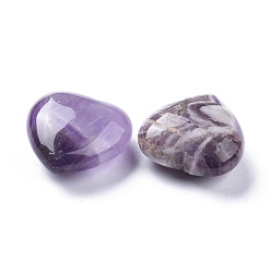 Amethyst Natural Amethyst Heart Love Stone, Pocket Palm Stone for Reiki Balancing, 25x25.3x11.5mm