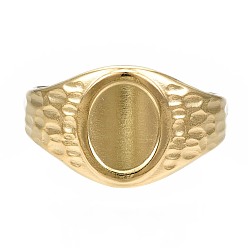 Золотой 304 овальная открытая манжета из нержавеющей стали, массивное кольцо для женщин, золотые, размер США 7 (17.3 мм)