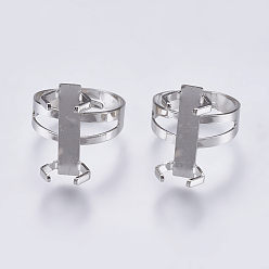 Platinum Iron Finger Ring Prong Settings, 4 Claw Prong Ring Settings, Platinum, Tray: 20x8mm, 18mm