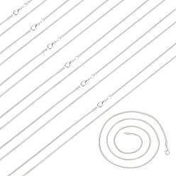 Серебро Латунь круглый змея цепи ожерелье решений, с карабин-лобстерами , для поделок ювелирных изделий, серебряный цвет гальваническим, 21.97 дюйм (55.8 см), 2 мм, 6 шт / коробка