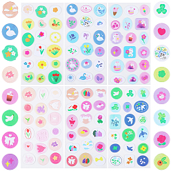 (52) Непрозрачная лаванда 6 листы 6 стили ПВХ клей воск печать наклейки набор, для вечеринок приглашения поздравительные открытки, разноцветные, 21~29x20~30 мм, 1 лист / стиль