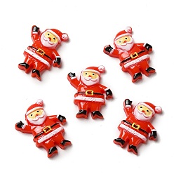 Red Christmas Opaque Resin Cabochons, Santa Claus, Red, 23x19x5.5mm
