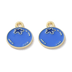 Васильковый Эмалевые подвески из фруктового сплава, черника, золотой свет, васильковый, 13.5x12x1 мм, отверстие : 1.6 мм
