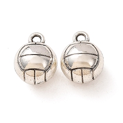 Antique Silver Tibetan Style Alloy Charms, Volleyball Charms, Antique Silver, 14x11mm, Hole: 1.8mm, about 238pcs/1000g