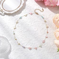 Золотой Окрашенные самородки из натуральных ракушек и 304 цепочек из нержавеющей стали, красочный, золотые, 15.75 дюйм (40 см)