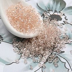Персиковый Слойка Прозрачные стеклянные бусины, граненые, двухконусные, розовые, 2x2 мм, отверстие : 0.7 мм, около 720 шт / упаковка