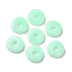 Aquamarine Transparent Acrylic Beads, Two Tone, Flat Round, Aquamarine, 15x3.5mm, Hole: 5mm, about: 830pcs/500g