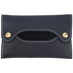 Черный Коробки ткани искусственной кожи, держатель для салфеток, прямоугольные, золотые, чёрные, 87x130x9 мм