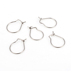 Нержавеющая Сталь Цвет Не тускнеют 304 серьги-кольца из нержавеющей стали, цвет нержавеющей стали, 22 датчик, 19x13x0.6 мм