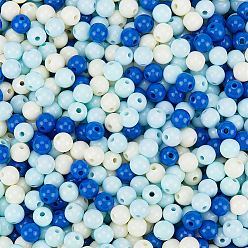 Темно-Синий Непрозрачные акриловые бусины, круглые, темно-синий, 5~5.5x5.5~5.8x5.5~5.8 мм, отверстие : 1.5 мм, 1500 шт / комплект