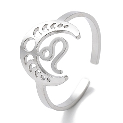 Лео 304 Кольца из нержавеющей стали с созвездиями для женщин, Лев, 18 мм, внутренний диаметр: 18 мм