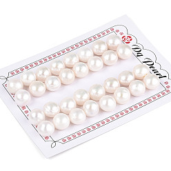 Белый Класс ааа натуральный культивированный пресноводный жемчуг, половине просверлил, полукруглый, белые, 11~12x6~7 мм, половину отверстия: 1 мм