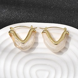 Треугольник Серьги-кольца из латунной смолы, долговечный, без кадмия и без свинца, золотые, треугольные, 26x27x8 мм