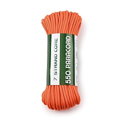 Orange 550 Cordon de parachute en polyester paracorde, 7 cordon à âme multibrins, couleur unie, orange, 4mm, environ 33.90 yards (31m)/paquet