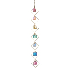 Coloré Décorations pendentif en quartz naturel, avec l'alliage, colorées, 285mm
