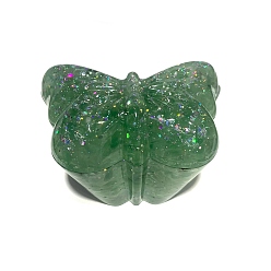 Флюорит Украшения из натурального зеленого флюорита, коробка для хранения бабочки из смолы, 115x75x70 мм
