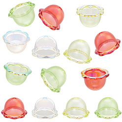 (52) Непрозрачная лаванда 60 шт 4 цвета УФ-покрытие акриловые колпачки для бусин, цветок, разноцветные, 24x15.5 мм, отверстие : 3 мм, внутренний диаметр: 16.5 мм, 15 шт / цвет