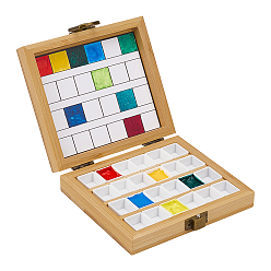 Фора Бамбуковые и 24 решетчатые пластиковые пустые кюветы для акварельных красок, для краски палитры, оранжевые, 102x115x28 мм