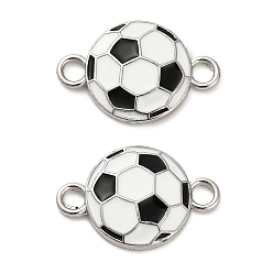 Football Подвески из сплава эмали, спортивные ссылки, без кадмия и без свинца, платина, белые, футбол, 14.5x21.5x3 мм, отверстие : 2.2 мм