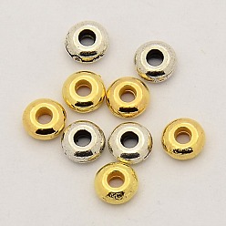 (52) Непрозрачная лаванда Бусины разделители из сплава , разноцветные, 5x2 мм, отверстие : 2 мм