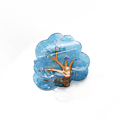 Светло-Голубой Заколки для волос с когтями из ацетата древесной целлюлозы (смола), аксессуары для волос для девочек и женщин, Небесно-голубой, 53x43 мм