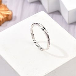 Водолей Родиевое покрытие 925 регулируемые кольца из стерлингового серебра, платина, двенадцать созвездий, Водолей, 2 мм, внутренний диаметр: 16 мм