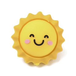 Солнце Силиконовые бусины, фокусные бусы, солнце, солнце, 26.5x27x17.5 мм, отверстие : 2 мм