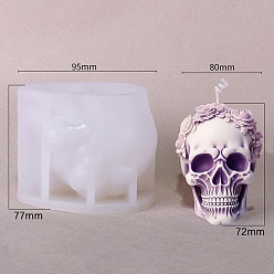 Skull Свеча в форме черепа своими руками, пищевая силиконовая форма, формы для литья смолы, для уф-смолы, изготовление изделий из эпоксидной смолы, череп, 6.6x9.5x7.7 см, Внутренний диаметр: 5.6x8.7x7.2 cm