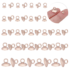 Розовое Золото 50 шт. 5 стиль 201 подвеска для борта из нержавеющей стали, подвески для круглых пузырчатых бусин, розовое золото , 5~7x4~10 мм, отверстие : 2~3 мм, 10 шт / стиль